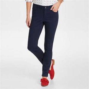Cotton sateen skinny fit pants